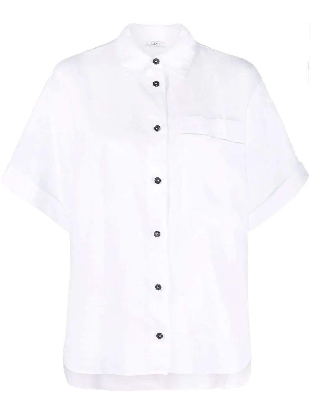 

Peserico short-sleeved linen shirt - White