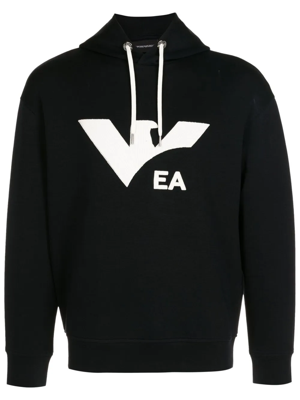 

Emporio Armani logo-print detail hoodie - Black