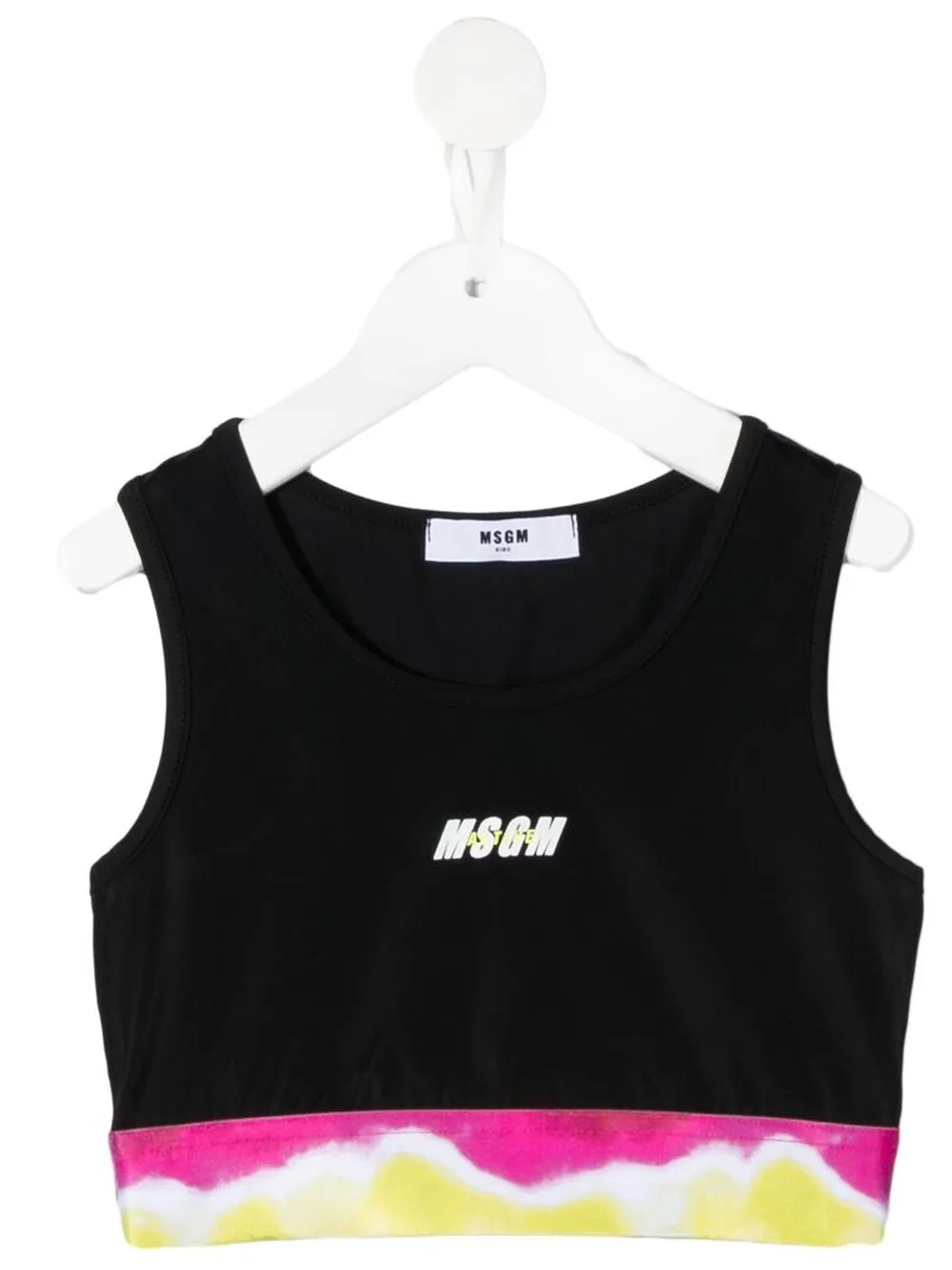 

MSGM Kids top corto con logo estampado - Negro