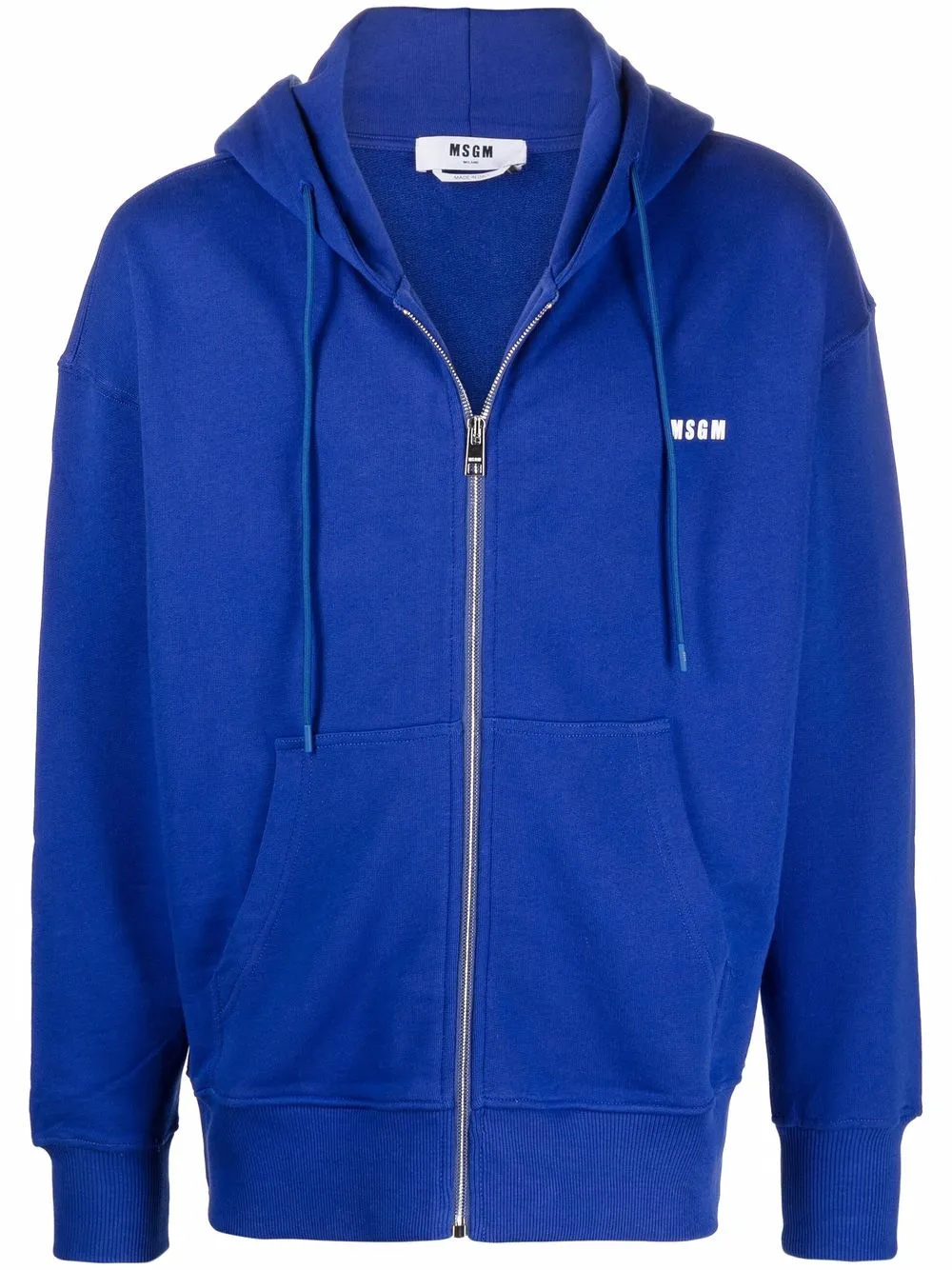

MSGM hoodie con logo estampado y cierre - Azul