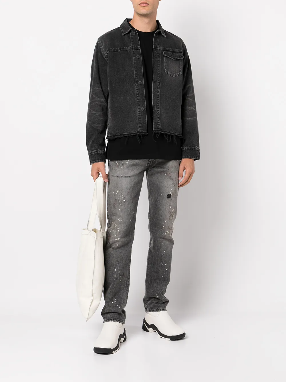 John Elliott Slim-fit jeans - Zwart