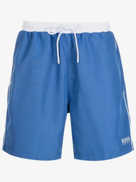 BOSS shorts de playa con diseño color block