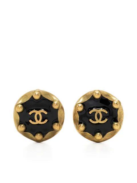 CHANEL Pre-Owned 1994 CC button earrings