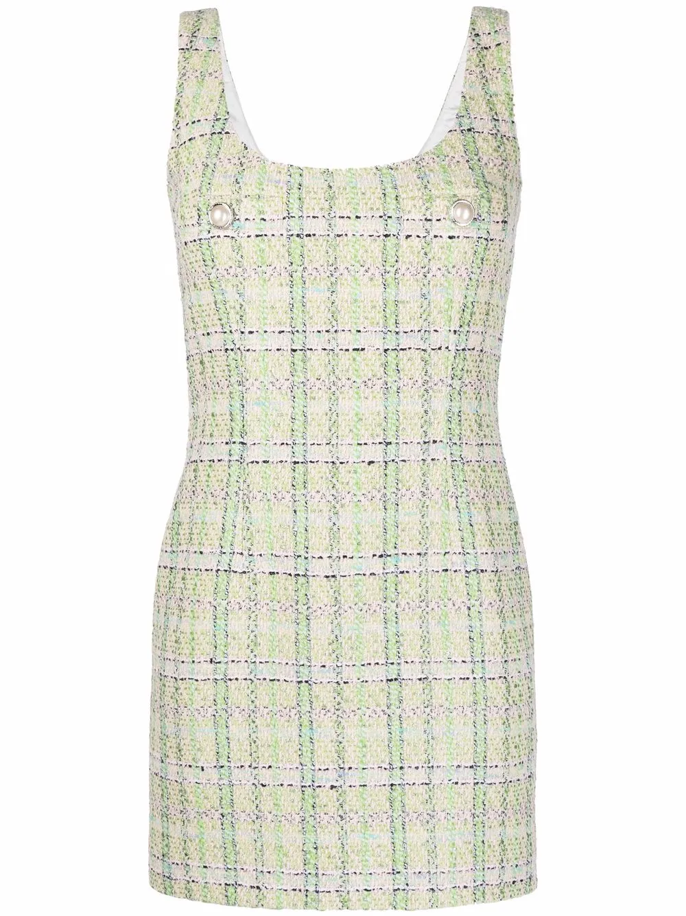 

Alessandra Rich vestido de tweed sin mangas - Verde