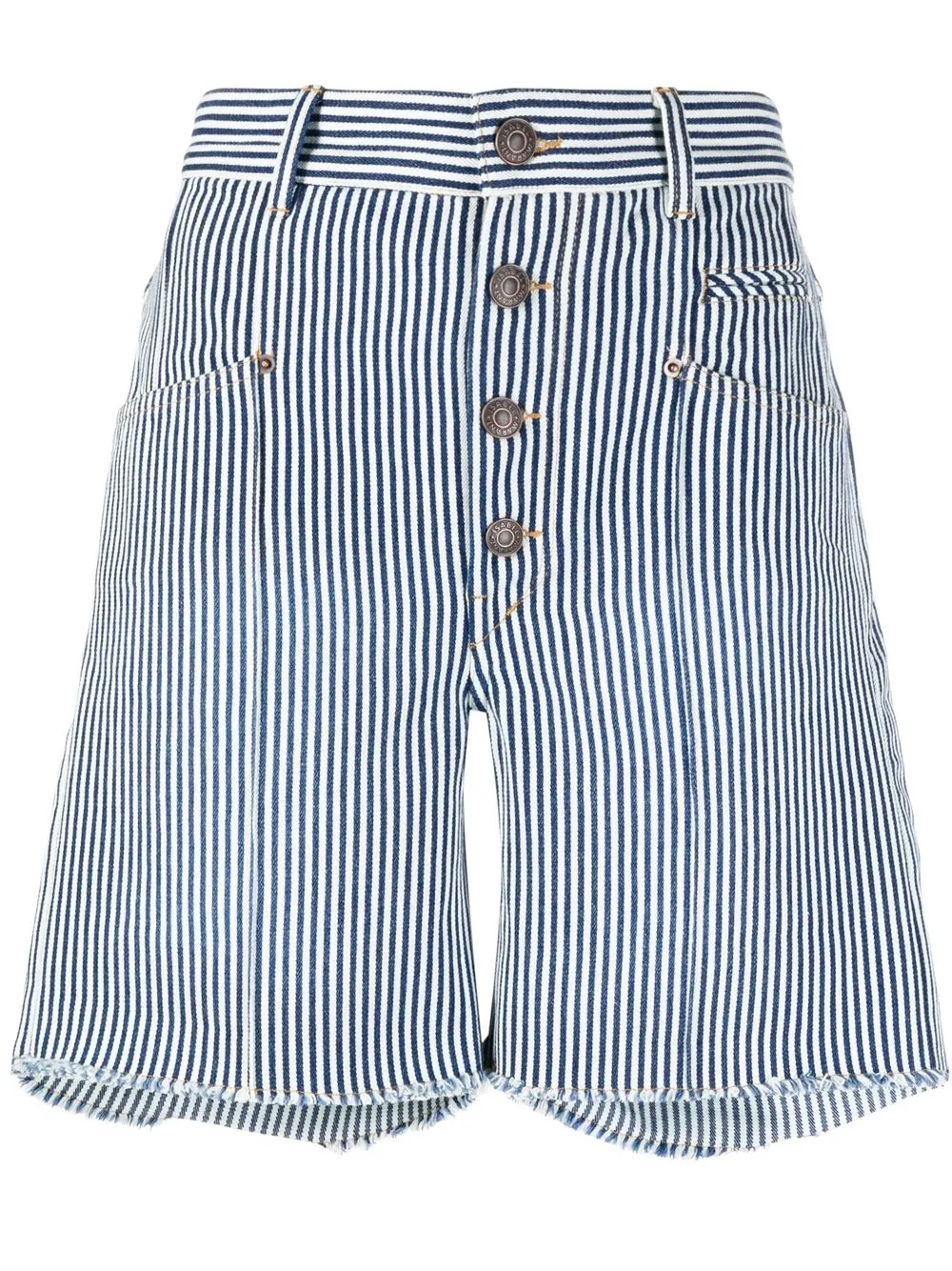 

Isabel Marant shorts de tiro alto a rayas - Azul