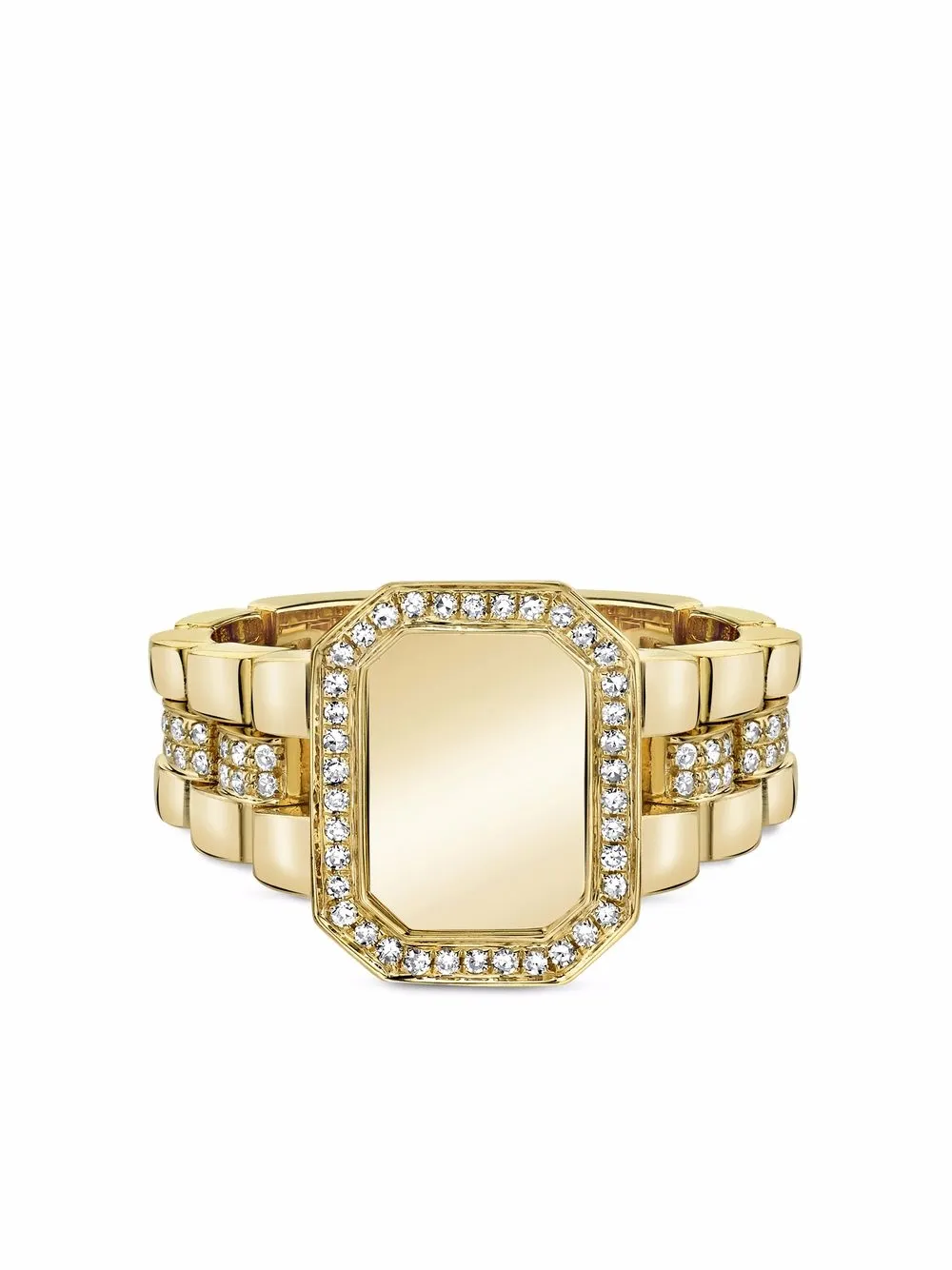 

SHAY anillo con aplique de diamante - Dorado
