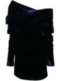TOM FORD ruched-detailing velvet minidress - Blue
