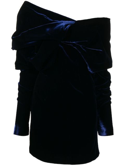TOM FORD ruched-detailing velvet minidress