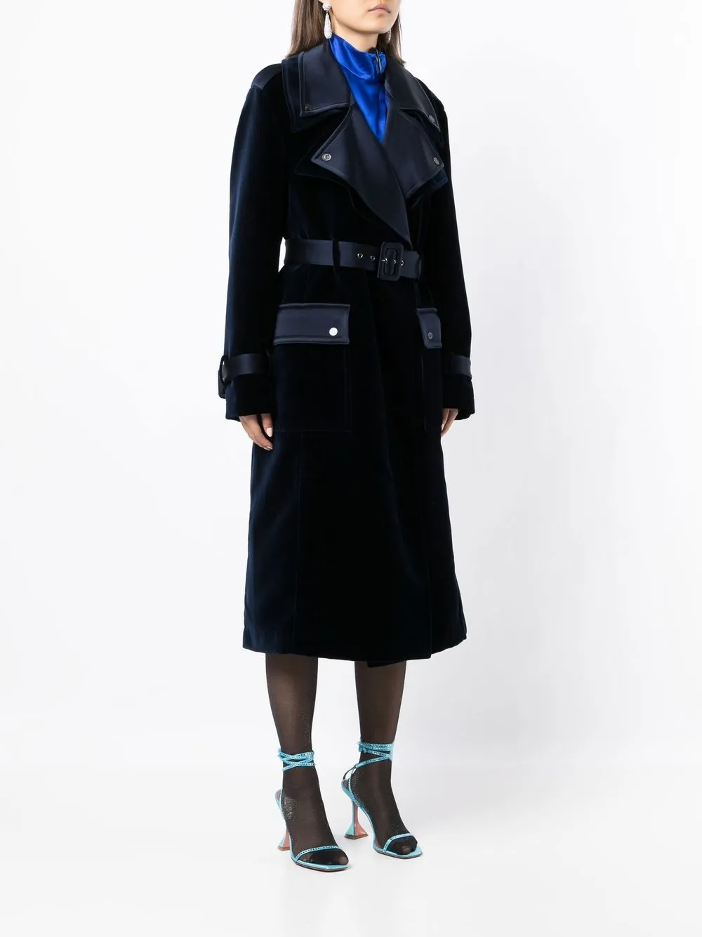  Tom Ford Notched-lapels Belted Coat - Blue 