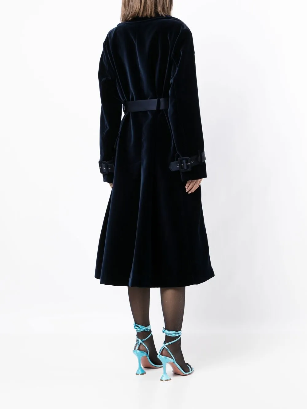 notched-lapels belted coat