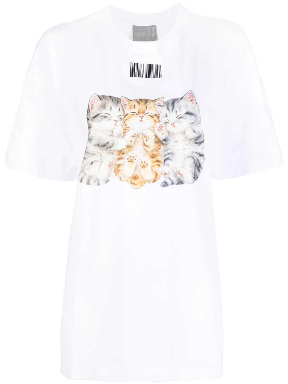 

VTMNTS playera oversize con Kitten estampado - Blanco