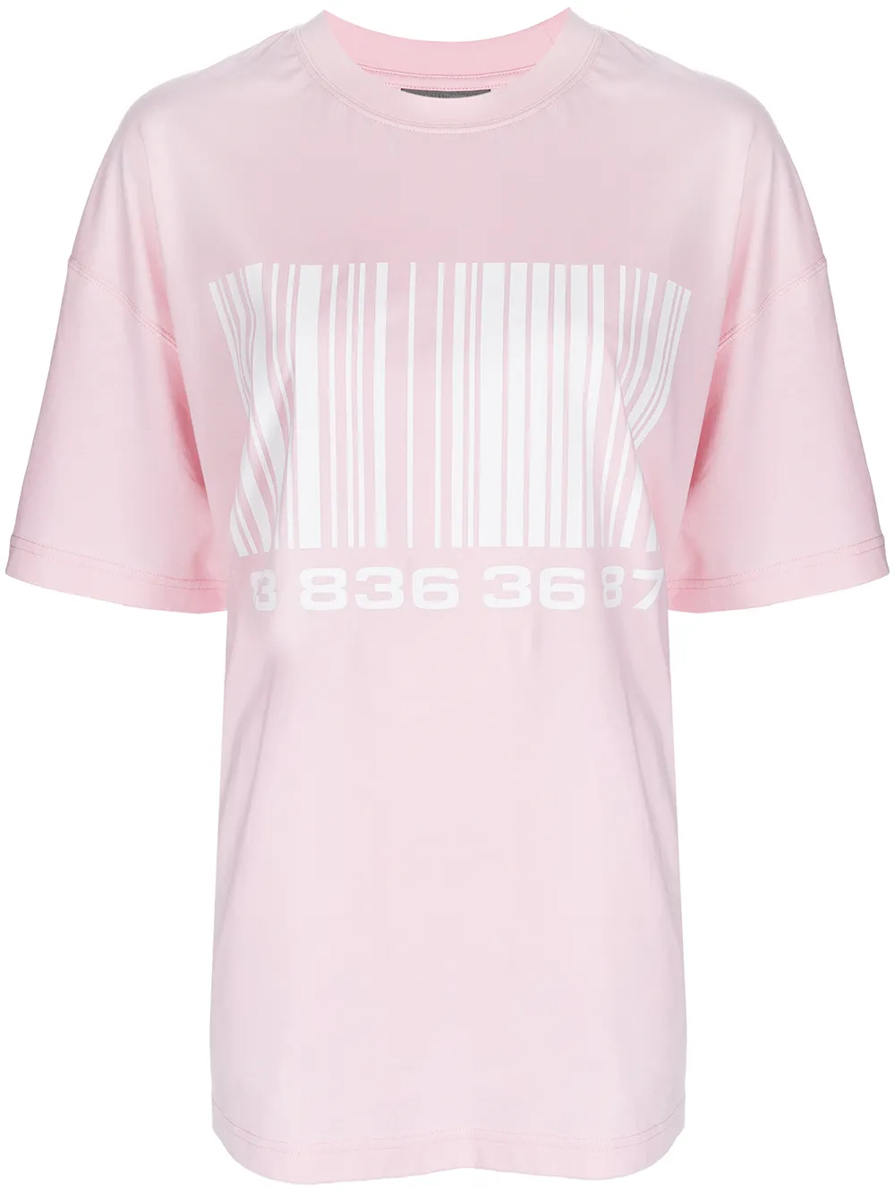 

VTMNTS barcode-print cotton T-shirt - Pink