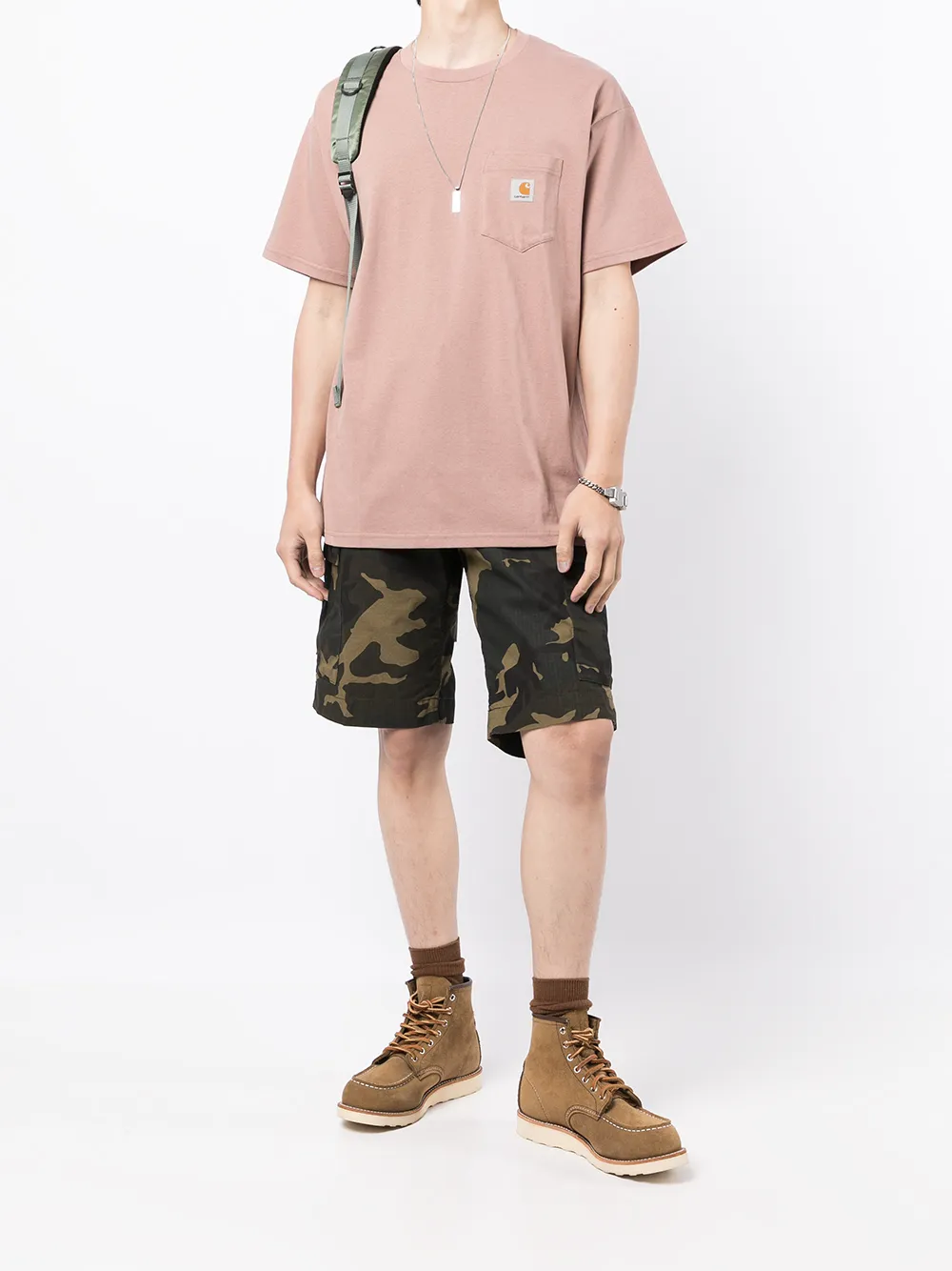 Carhartt WIP T-shirt met logopatch - Roze