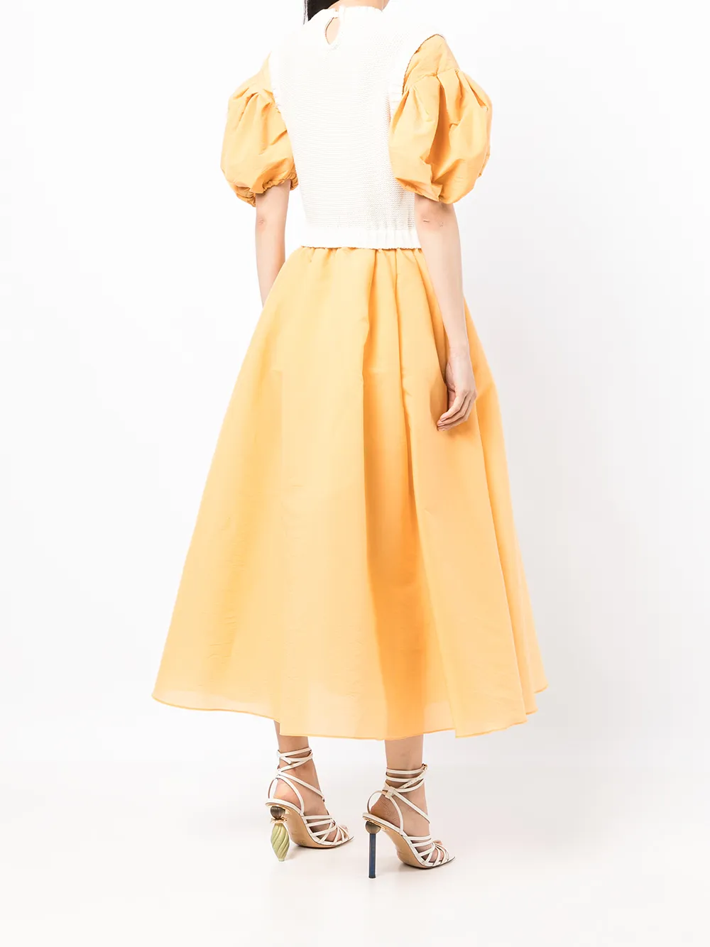 Layered-Effect Flared Dress
