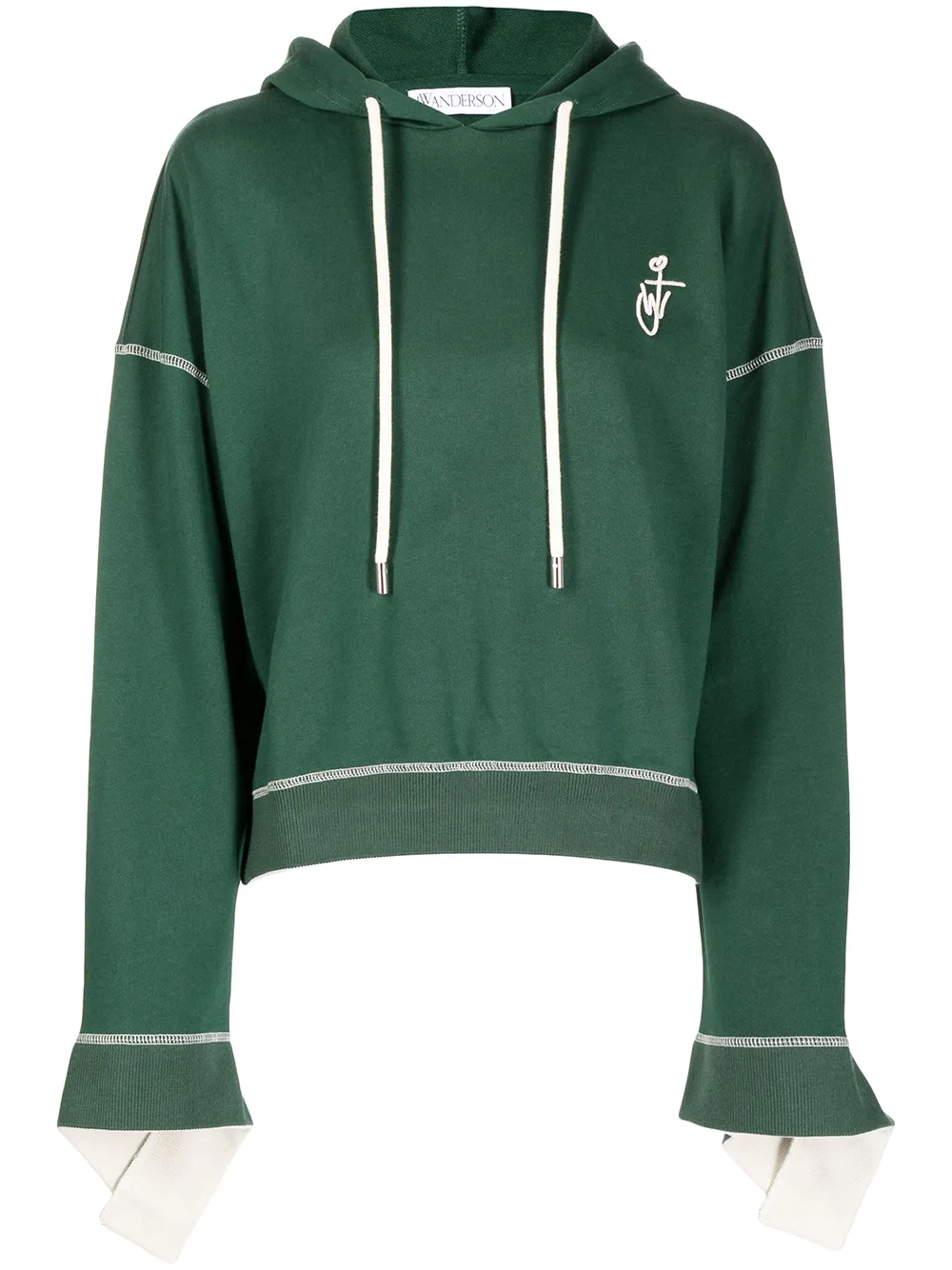 Anchor-embroidered hoodie