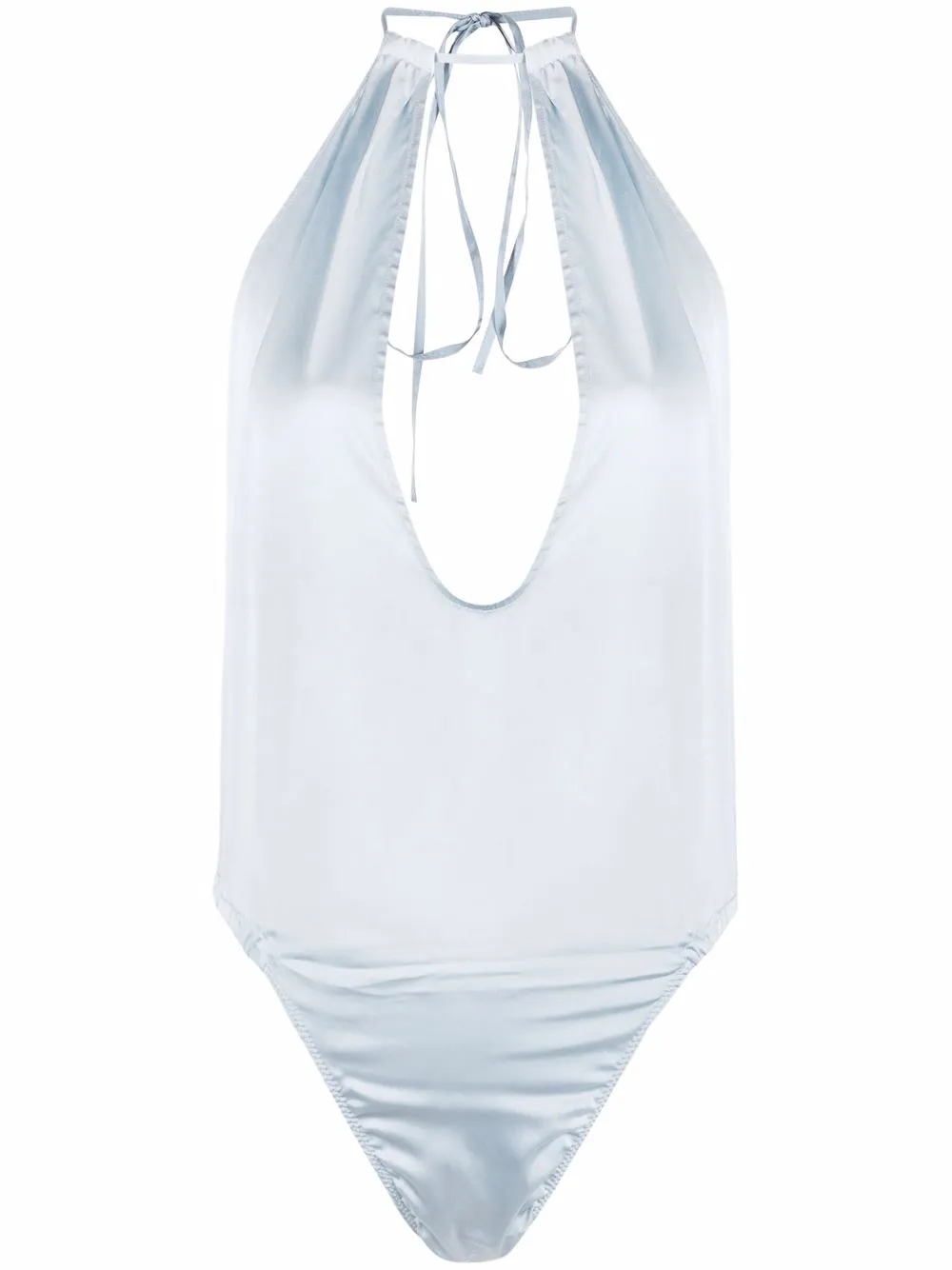 

Jacquemus Le body Mentalo satin halter bodysuit - Blue