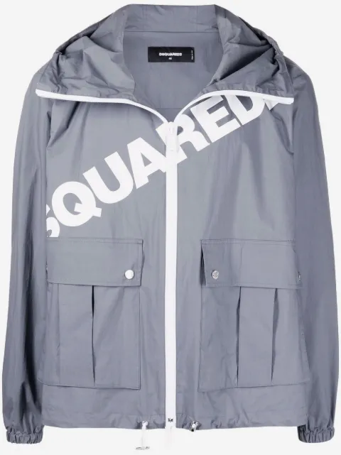 DSQUARED2 logo-print hooded jacket
