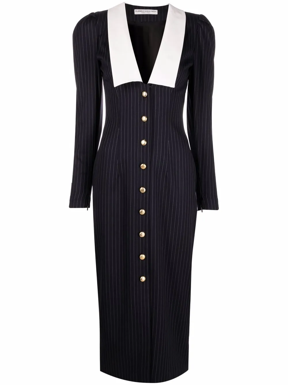 

Alessandra Rich button-up pinstripe dress - Blue