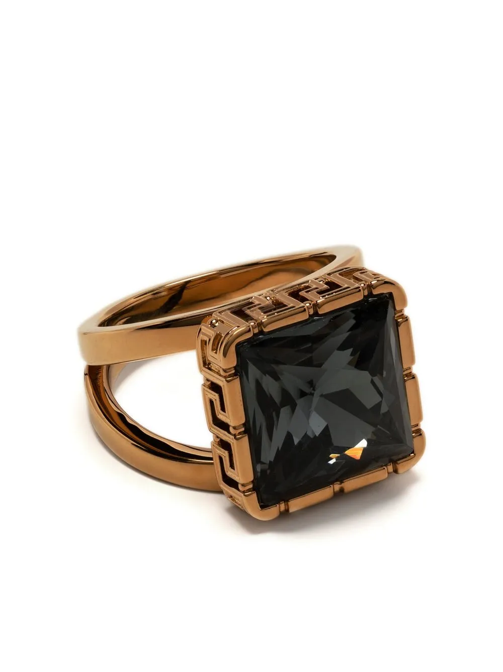 

Versace anillo Crystal con detalle de Greca - Dorado