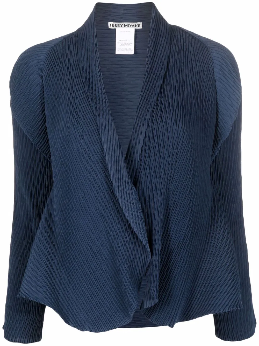 

Issey Miyake pleated drape-front blazer - Blue