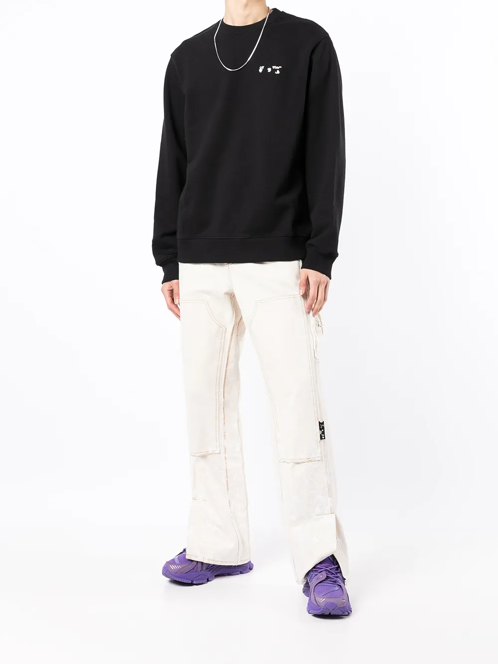 Off-White Trui met logoprint - Zwart