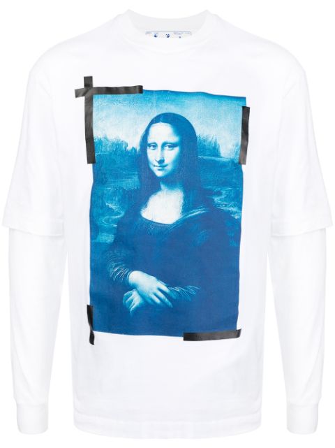 Off-White Monalisa-print long-sleeve cotton T-shirt Men