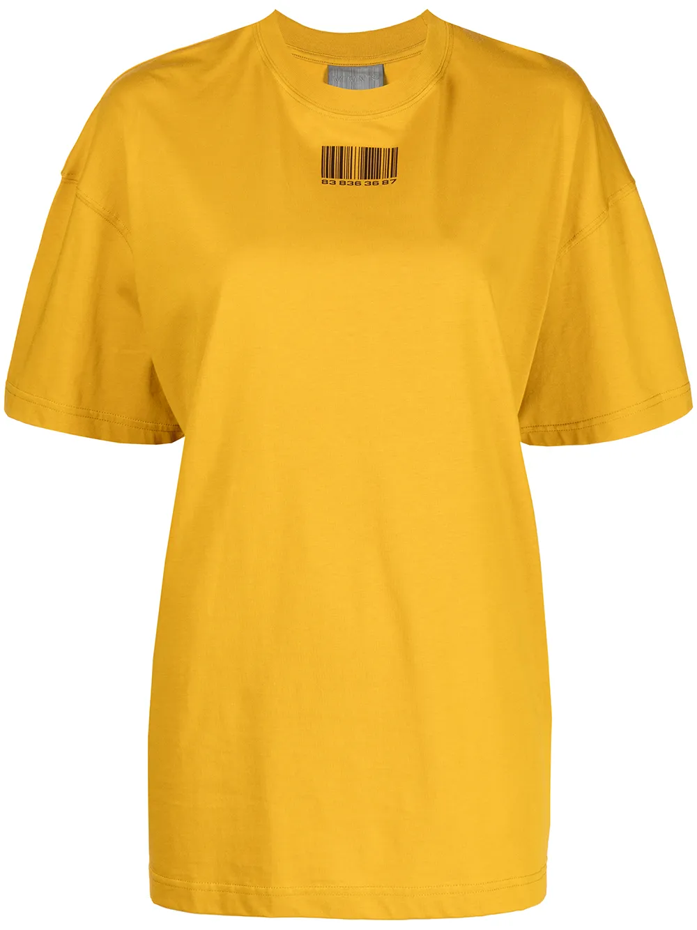 

VTMNTS playera oversize con estampado de código de barras - Amarillo