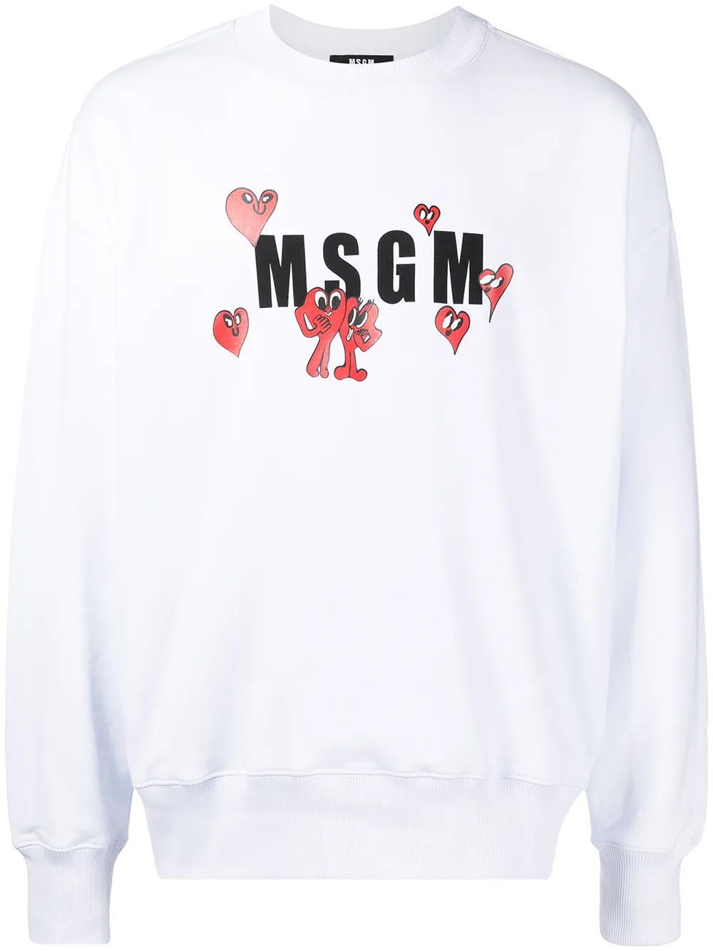 

MSGM logo-print cotton sweater - White