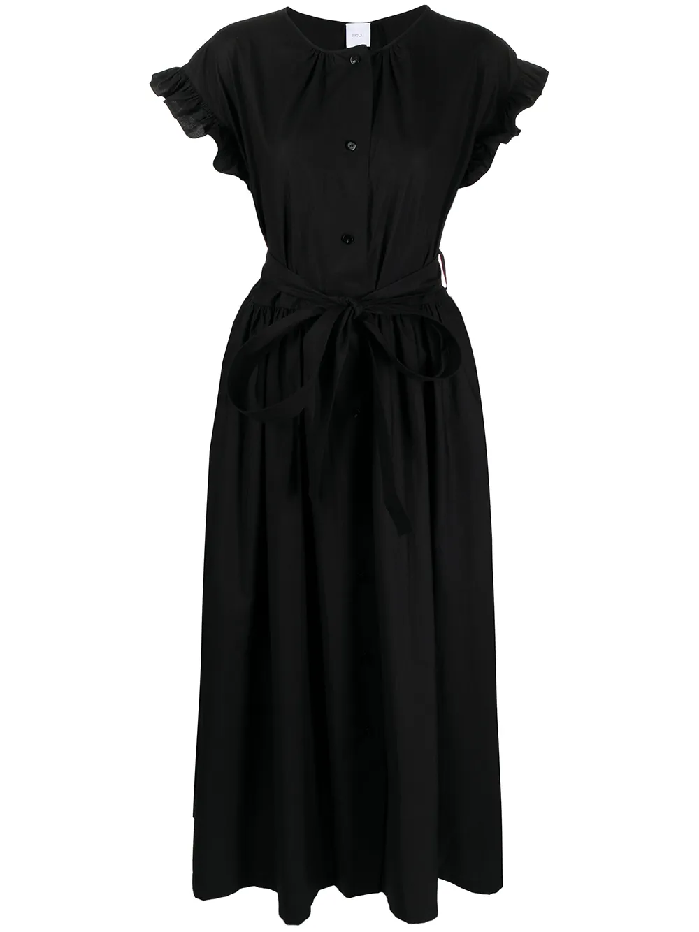 

Patou vestido camisero con volantes - Negro