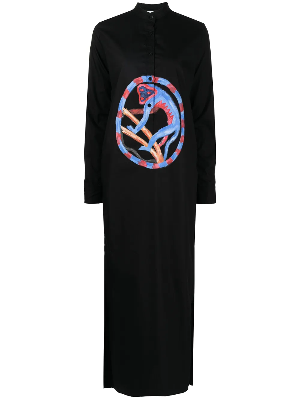 

Stella Jean motif cotton dress - Black