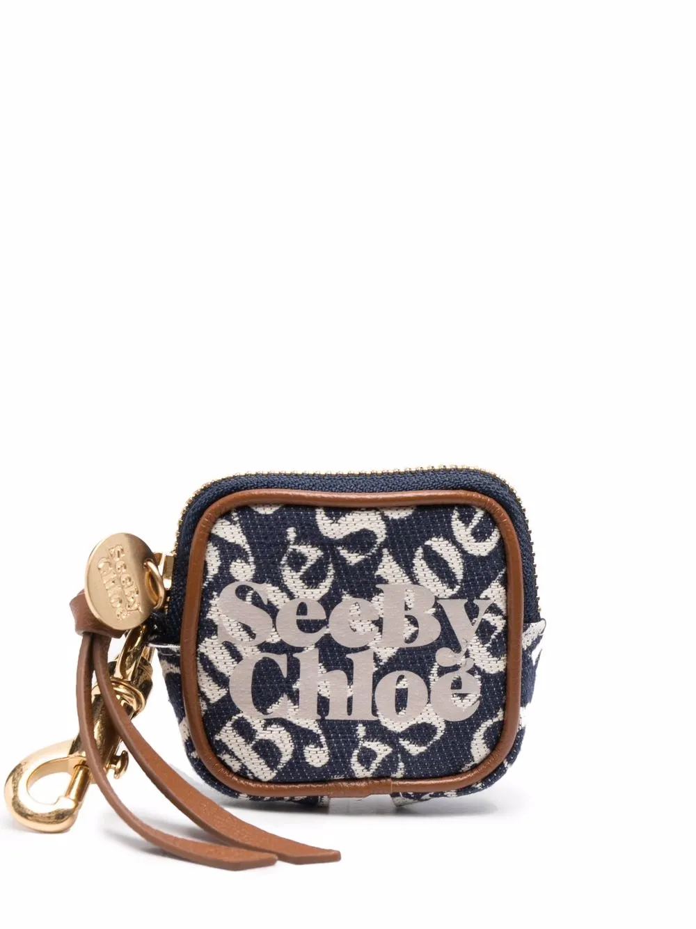 

See by Chloé bolsa de mano con logo estampado - Azul