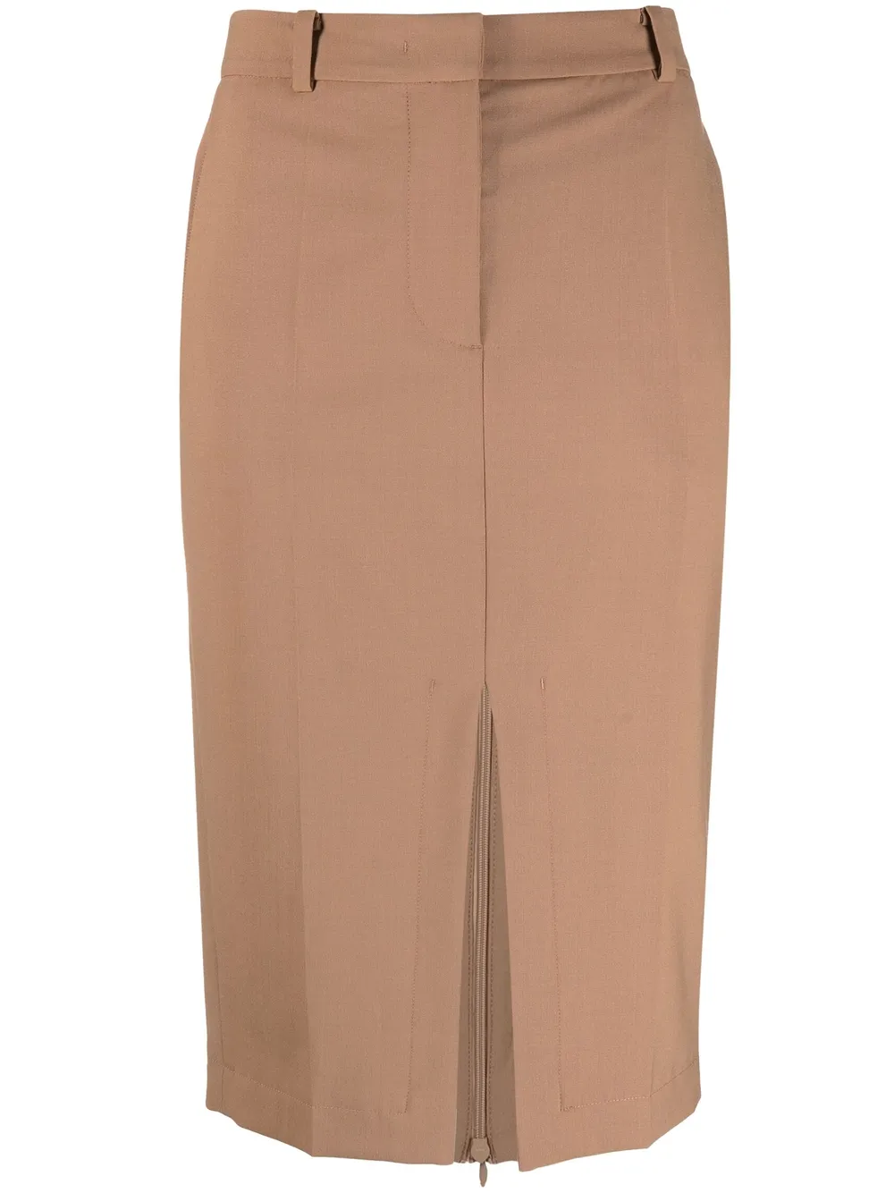 

Nº21 slit-detail pencil skirt - Neutrals