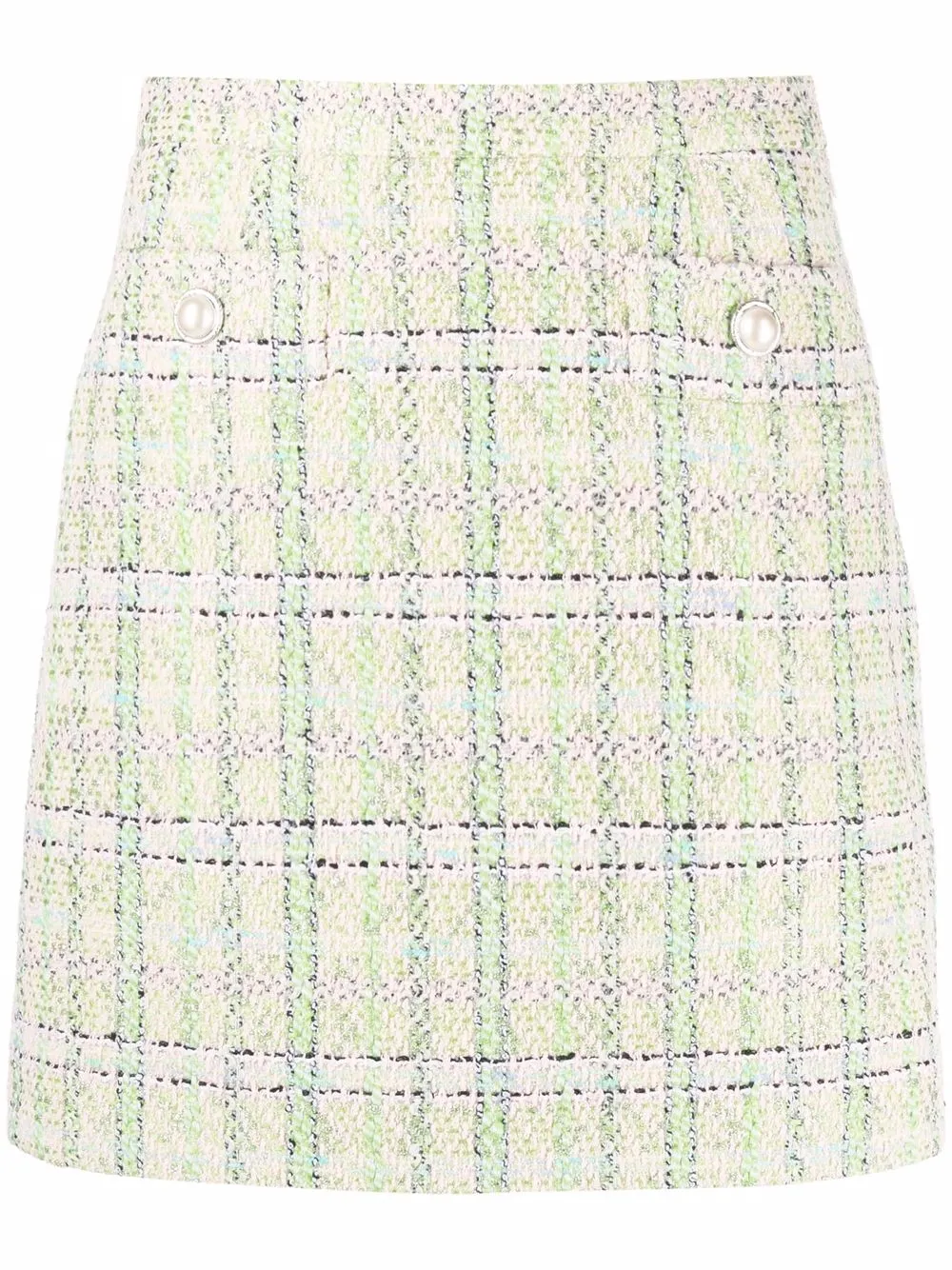 

Alessandra Rich checked tweed miniskirt - Green