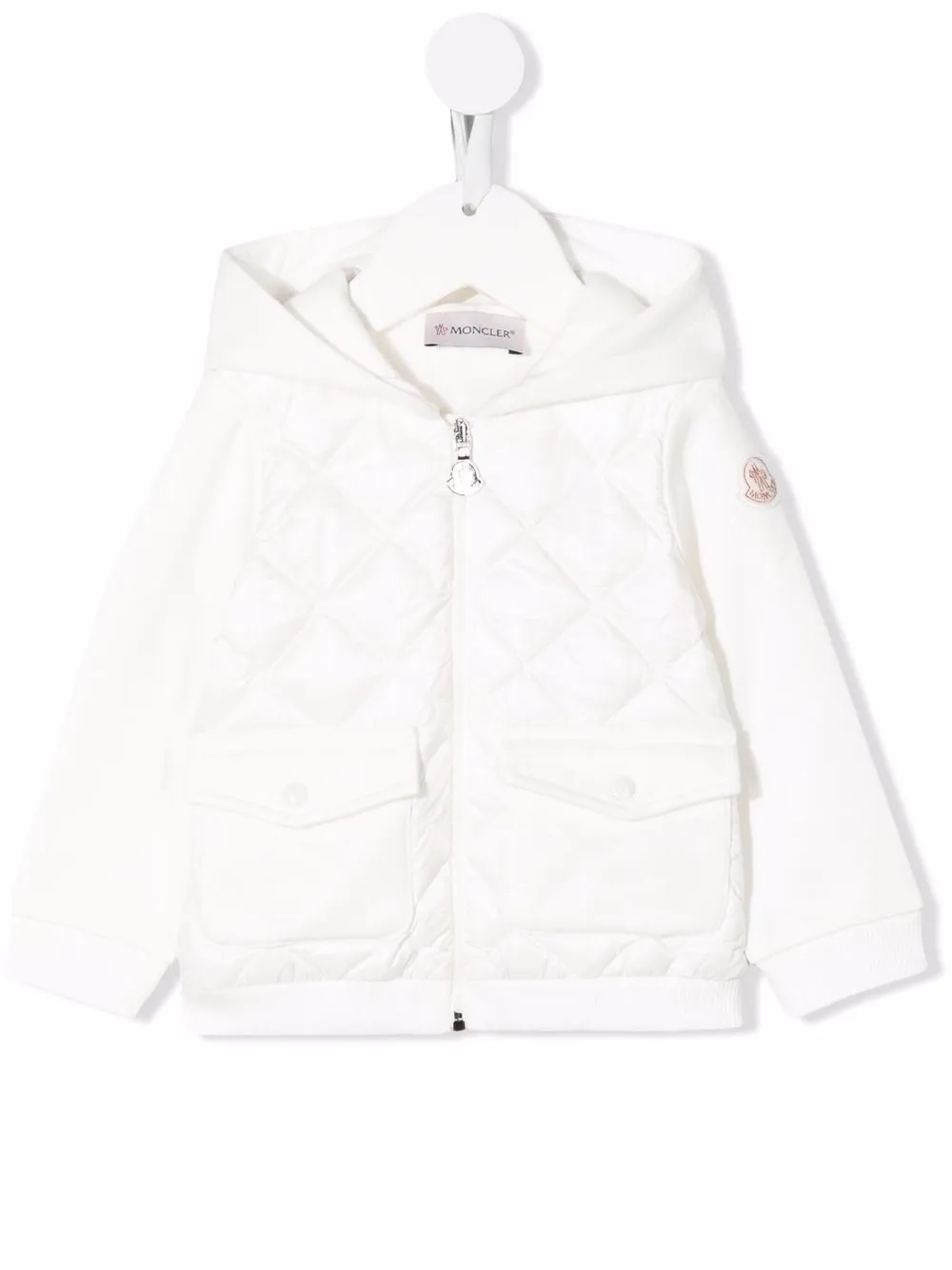

Moncler Enfant chamarra con capucha y panel capitonado - Blanco