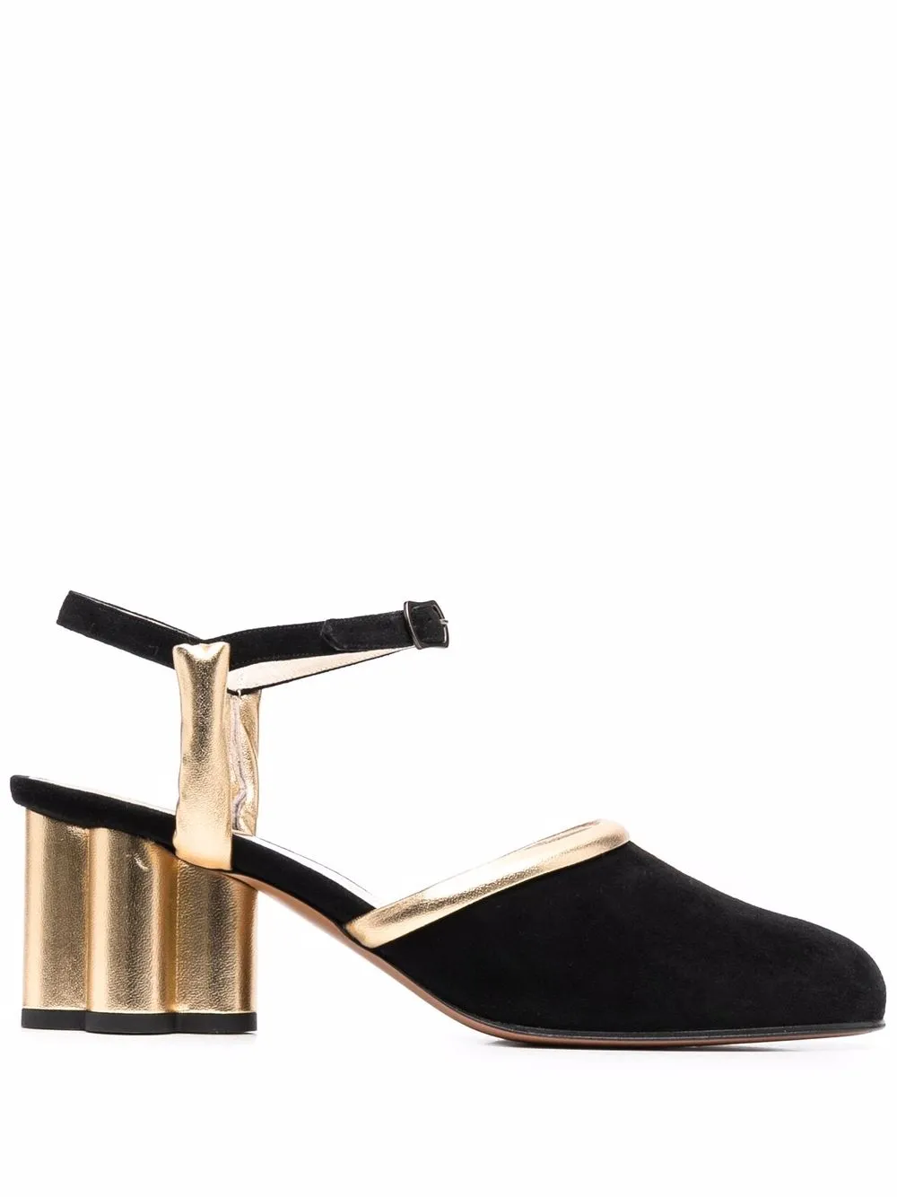 

Salvatore Ferragamo sandalias con ribete metalizado - Negro