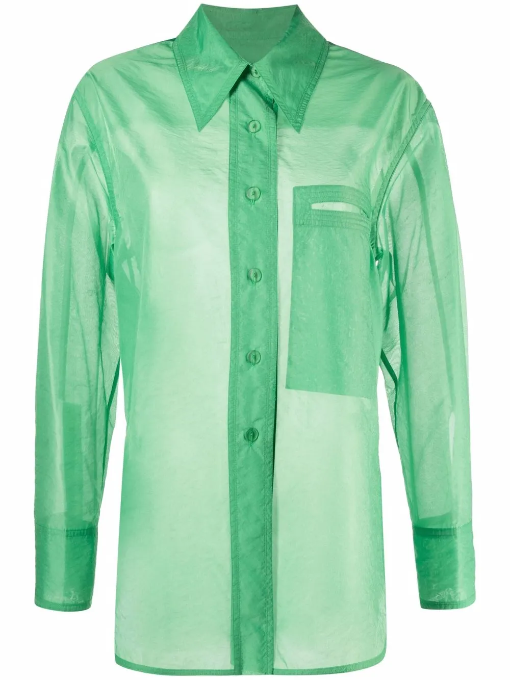 

Low Classic camisa transparente con botones - Verde