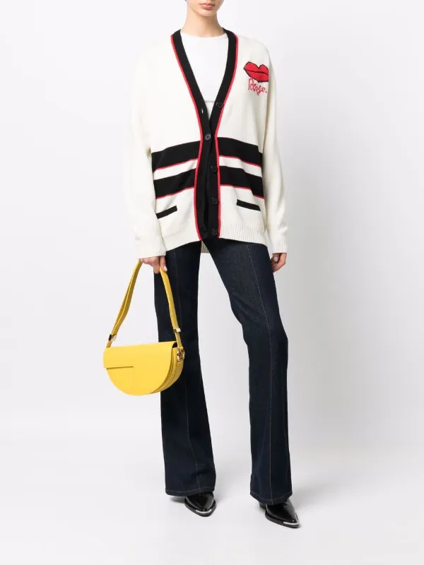 Sonia Rykiel ストライプトリム カーディガン | ニュートラル