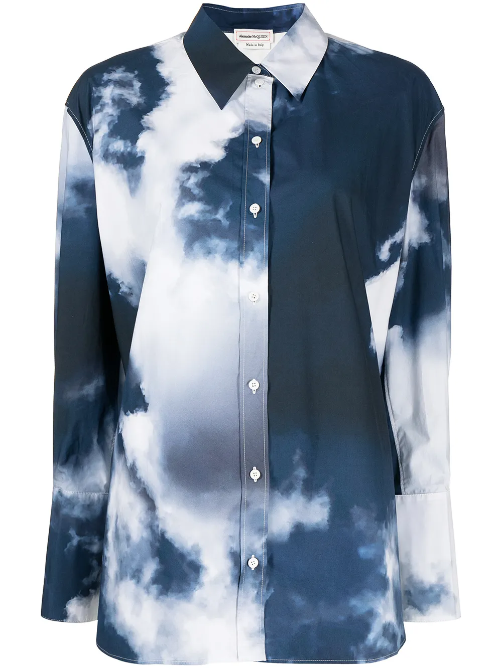 

Alexander McQueen camisa con nubes estampadas - Azul