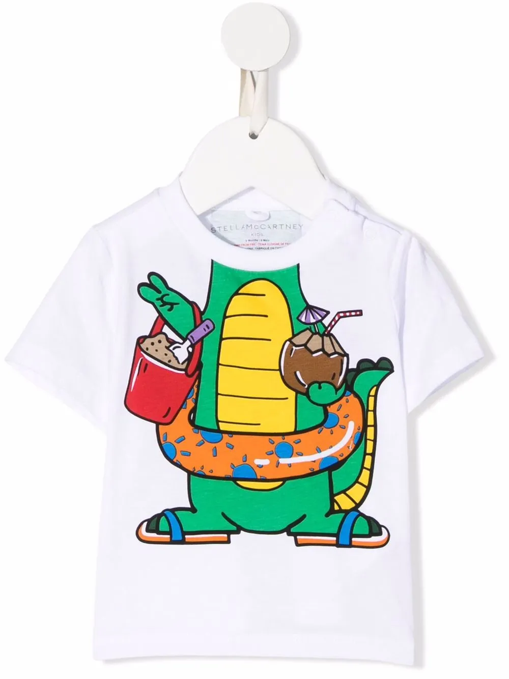 

Stella McCartney Kids playera con estampado de dinosaurios - Blanco