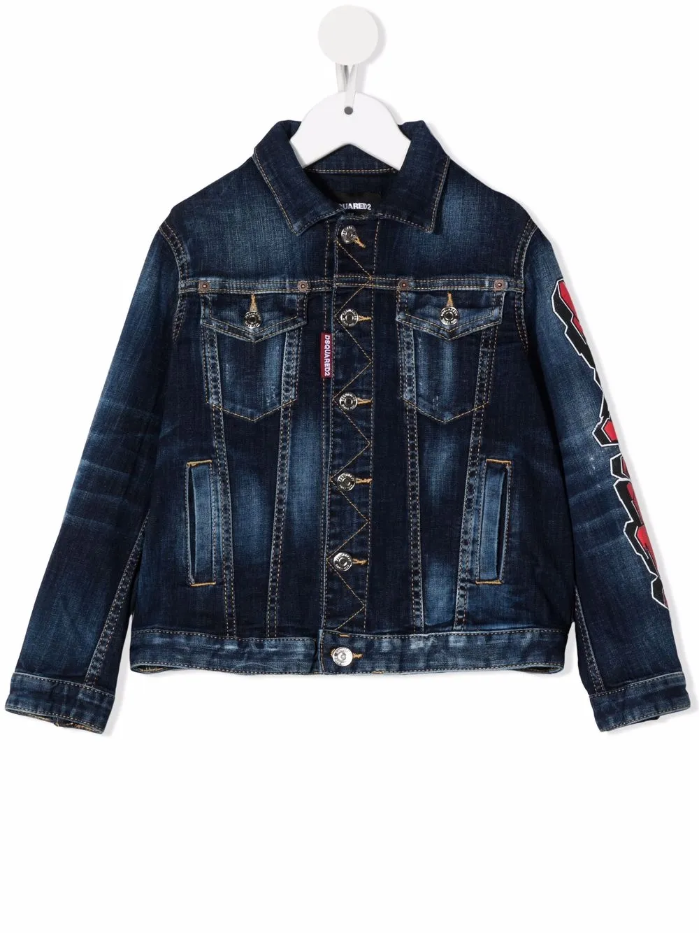 

Dsquared2 Kids chamarrr de mezclilla con logo estampado - Azul