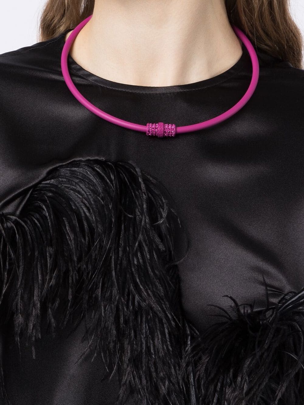 Versace Choker verfraaid met kristallen - Roze