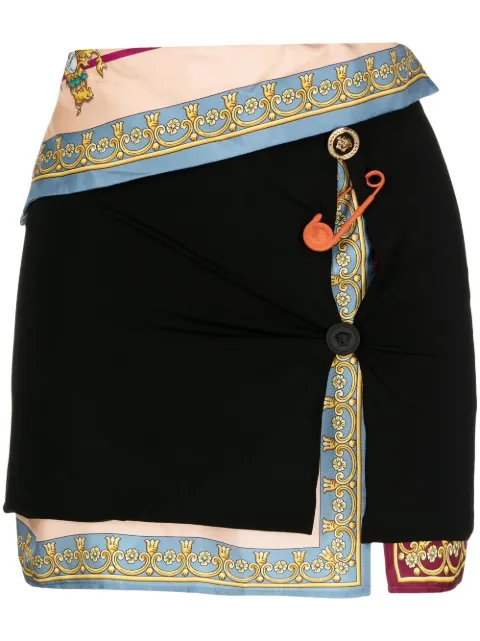Versace safety-pin slash mini skirt 