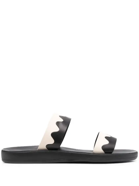 Ancient Greek Sandals Paralia two-tone leather slides