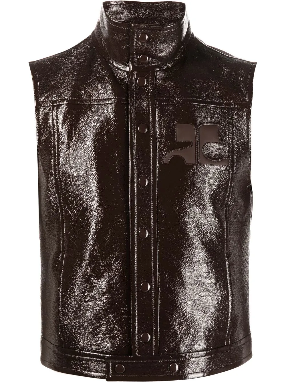 

Courrèges chaleco con logo en relieve - Marrón