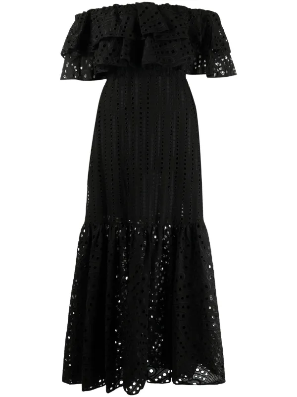 Charo Ruiz Ibiza Isabella Broderie Anglaise Midi Dress - Black Charo Ruiz Ibiza Isabella Broderie Anglaise Midi Dress - Black