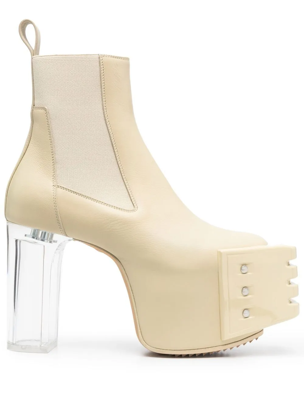 Rick Owens White Grill Kiss Chelsea Boots In Neutrals | ModeSens