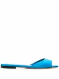 The Attico satin flat slides - Blue