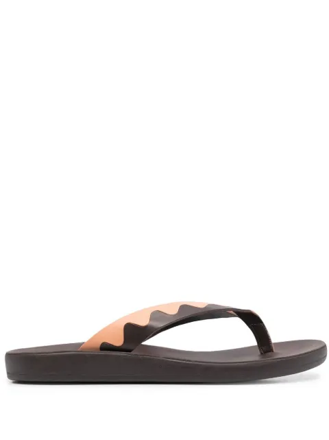 Ancient Greek Sandals Ammos two-tone leather flip-flops