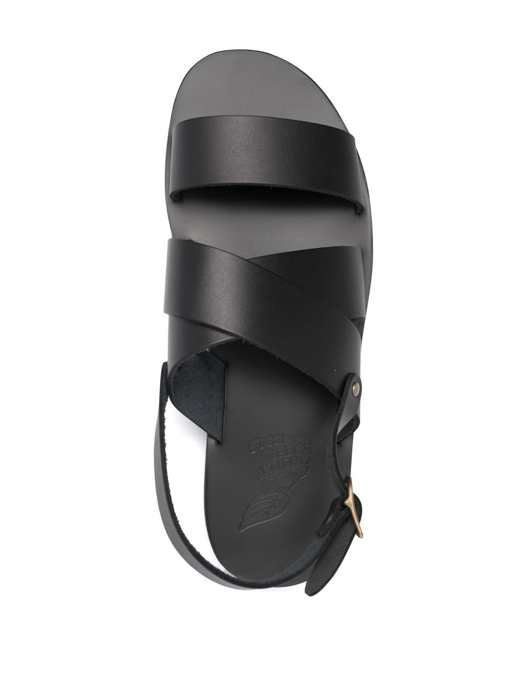 Shop Ancient Greek Sandals Miltos Slingback Leather Sandals In Black
