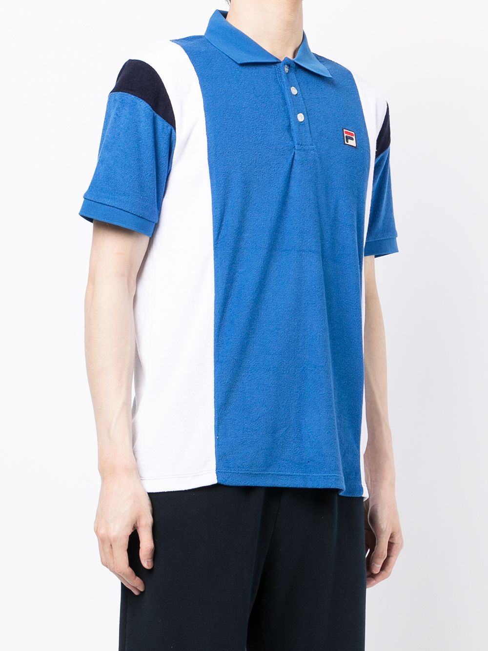 Shop Fila Colour-block Polo Shirt In Blue